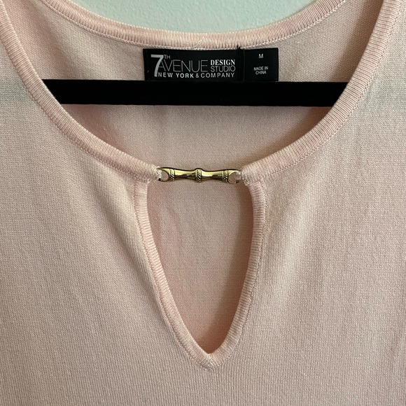 7th Avenue Design Studio by New York & Company Pink Peplum Sweater Size M - Picture 2 of 5